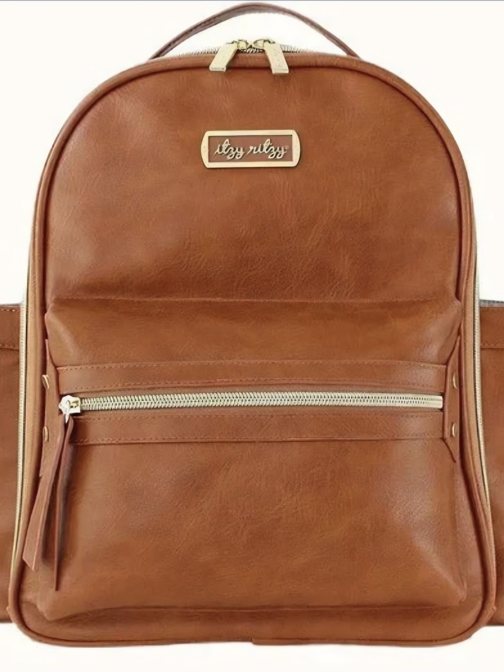 Itzy Ritzy Cognac Mini Diaper Bag (VEGAN LEATHER)